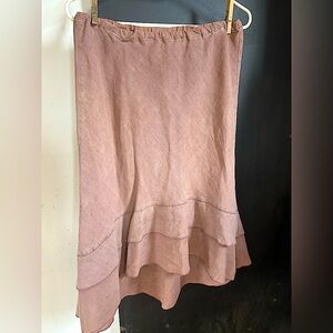 Sweetgrass Hemp Tiered Ruffled Hi Low Purple Skirt Size M